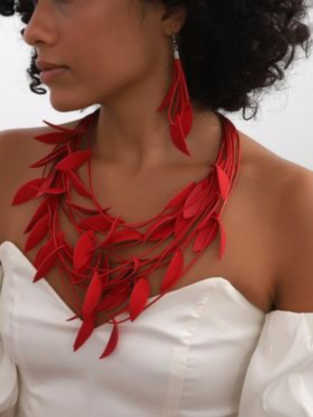 Statement Red Leather Necklace